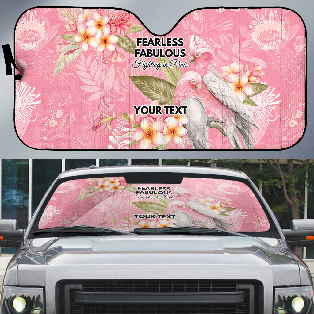 Personalised Galah Cockatoo Fighting in Pink Auto Sun Shade Australian Breast Cancer Spirit - Aussie Hoodie