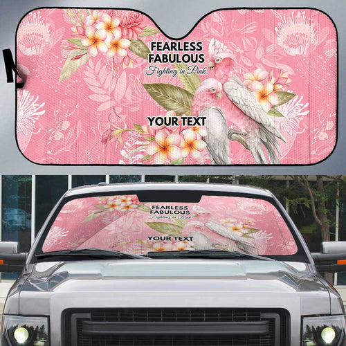 Personalised Galah Cockatoo Fighting in Pink Auto Sun Shade Australian Breast Cancer Spirit - Aussie Hoodie