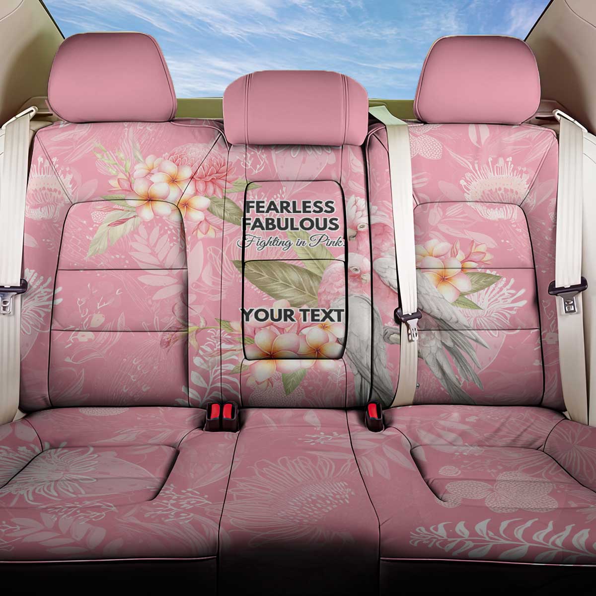 Personalised Galah Cockatoo Fighting in Pink Back Car Seat Cover Australian Breast Cancer Spirit - Aussie Hoodie