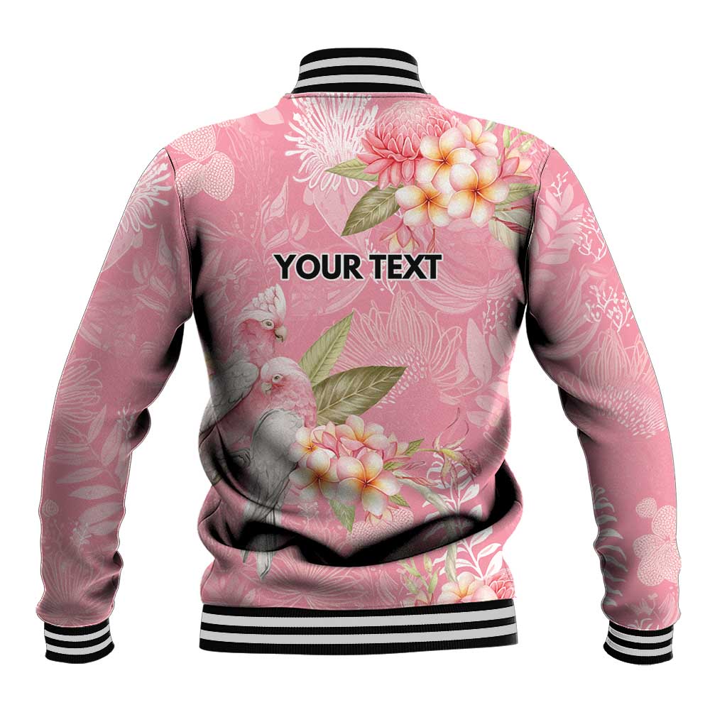 Personalised Galah Cockatoo Fighting in Pink Baseball Jacket Australian Breast Cancer Spirit - Aussie Hoodie