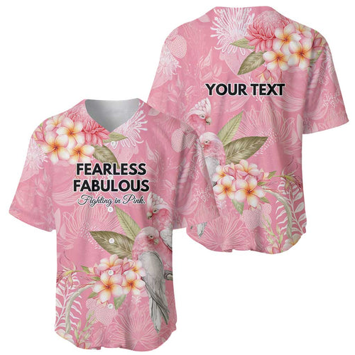 Personalised Galah Cockatoo Fighting in Pink Baseball Jersey Australian Breast Cancer Spirit - Aussie Hoodie