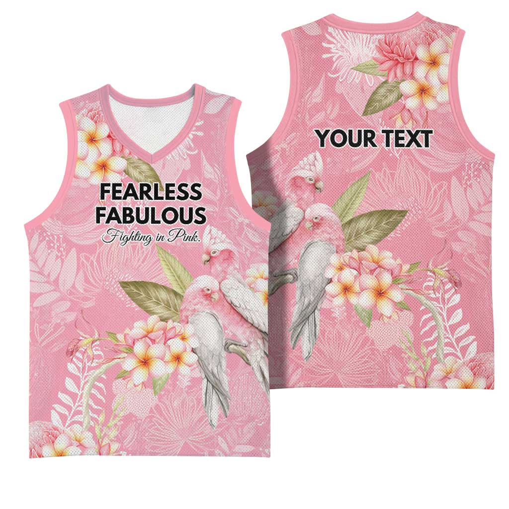 Personalised Galah Cockatoo Fighting in Pink Basketball Jersey Australian Breast Cancer Spirit - Aussie Hoodie
