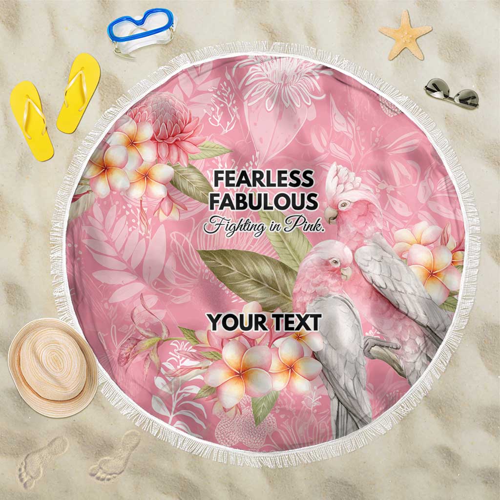 Personalised Galah Cockatoo Fighting in Pink Beach Blanket Australian Breast Cancer Spirit - Aussie Hoodie