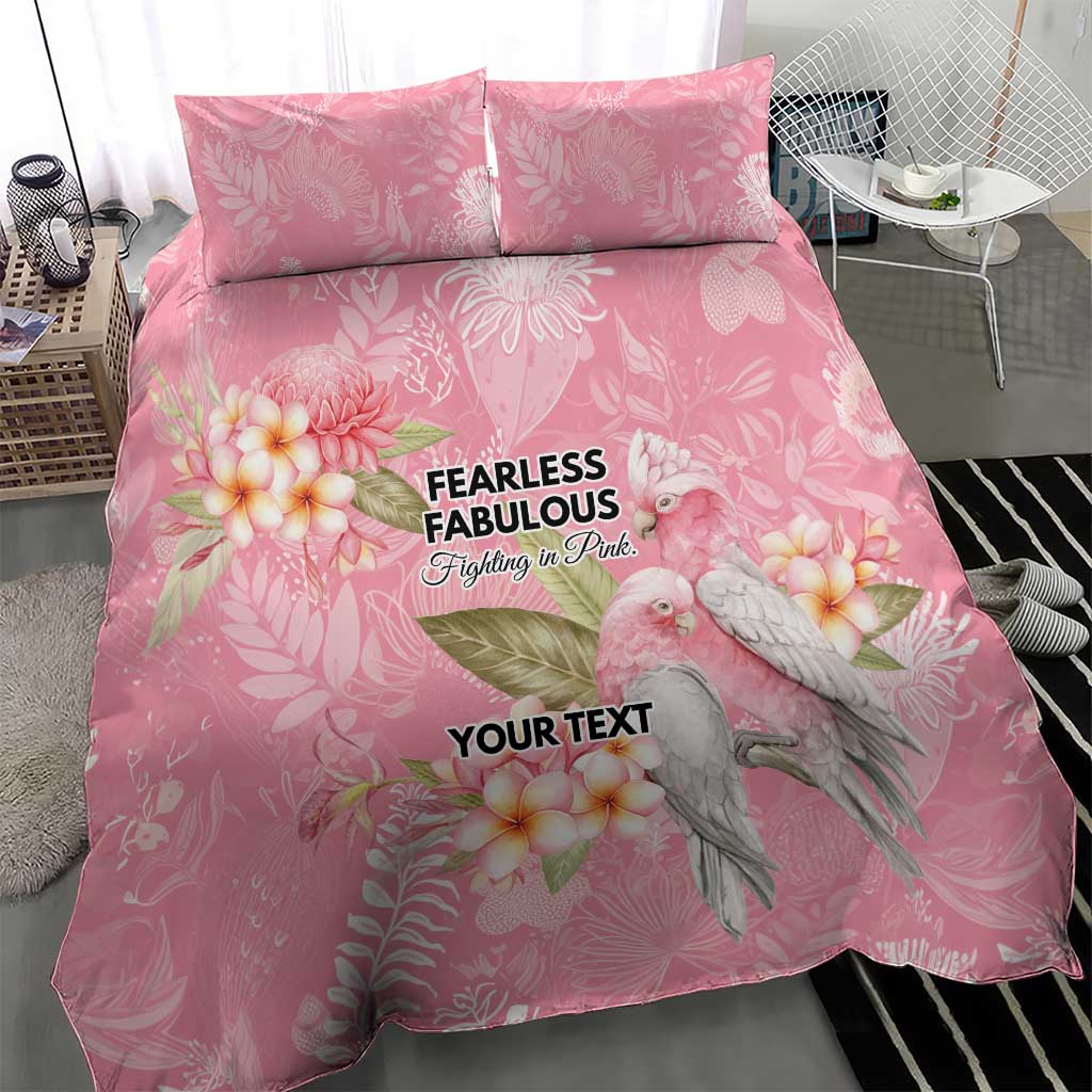 Personalised Galah Cockatoo Fighting in Pink Bedding Set Australian Breast Cancer Spirit - Aussie Hoodie