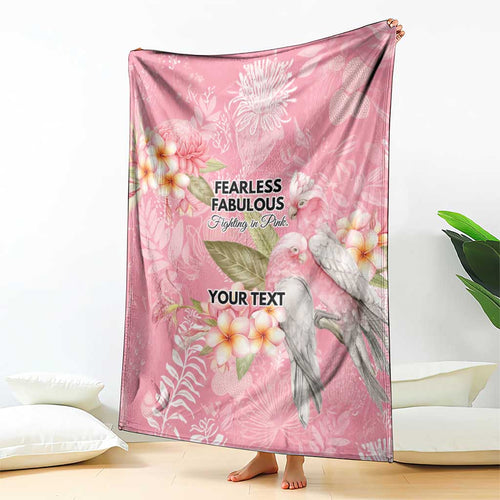 Personalised Galah Cockatoo Fighting in Pink Blanket Australian Breast Cancer Spirit - Aussie Hoodie