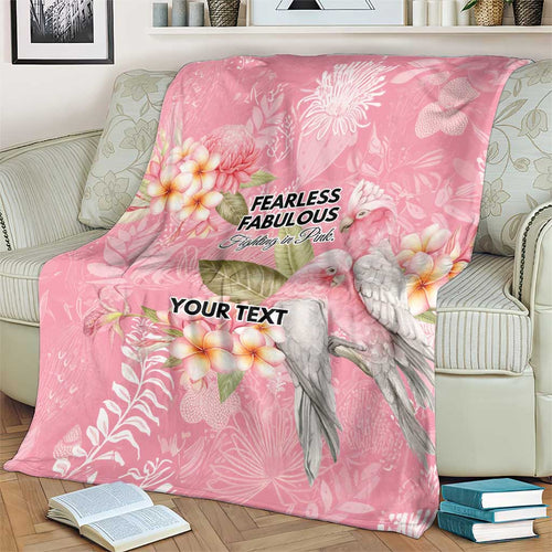 Personalised Galah Cockatoo Fighting in Pink Blanket Australian Breast Cancer Spirit - Aussie Hoodie