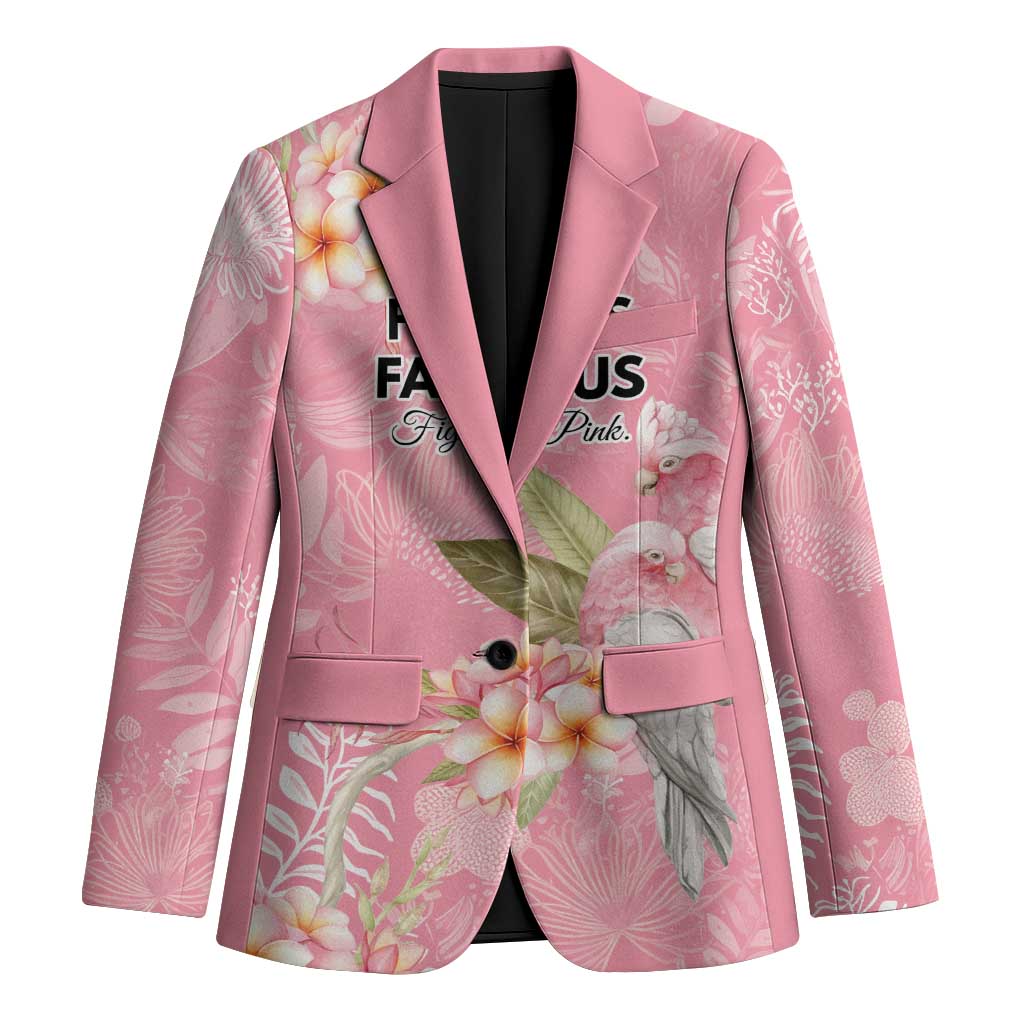 Personalised Galah Cockatoo Fighting in Pink Blazer Australian Breast Cancer Spirit - Aussie Hoodie