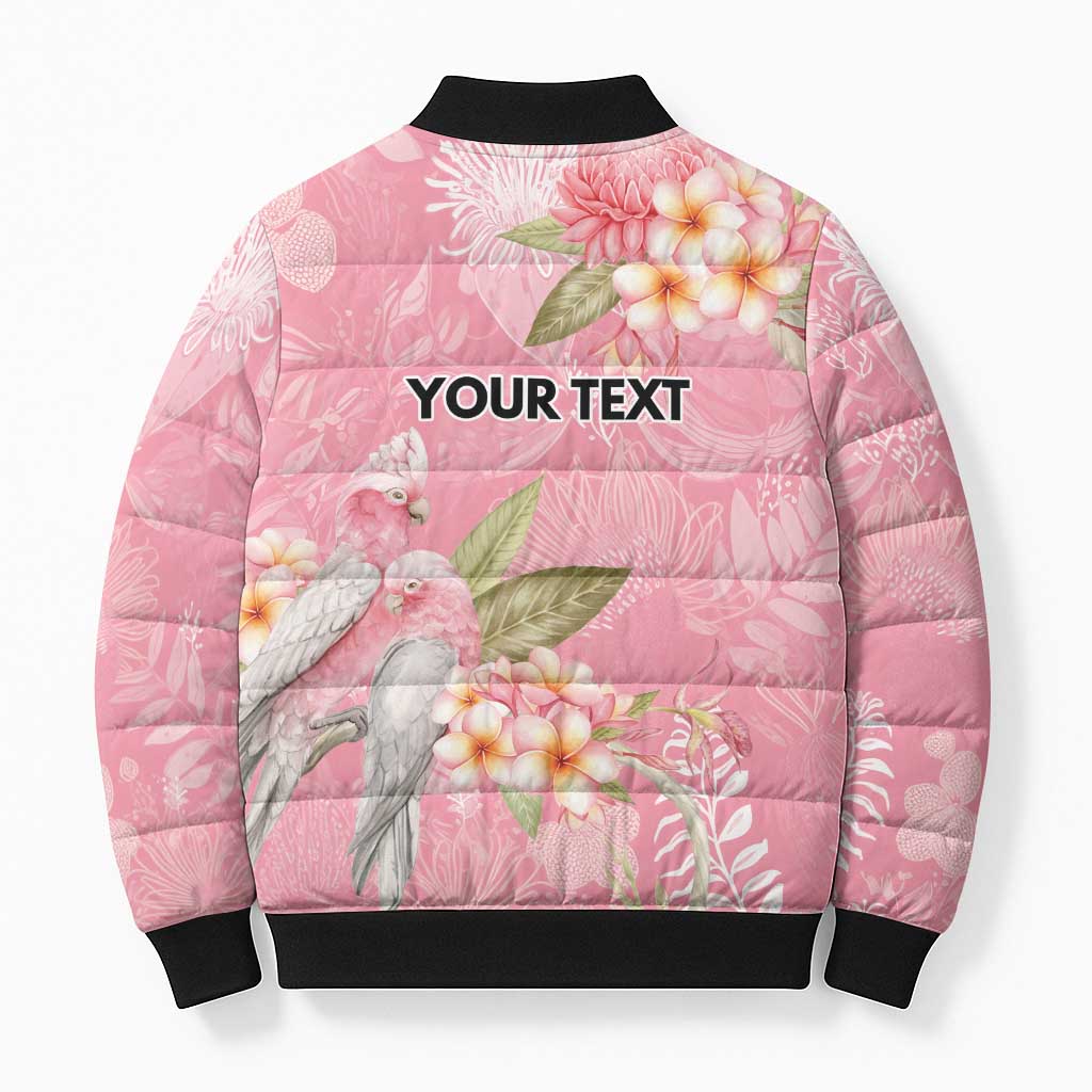Personalised Galah Cockatoo Fighting in Pink Bomber Puffer Jacket Australian Breast Cancer Spirit - Aussie Hoodie