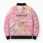Personalised Galah Cockatoo Fighting in Pink Bomber Puffer Jacket Australian Breast Cancer Spirit - Aussie Hoodie