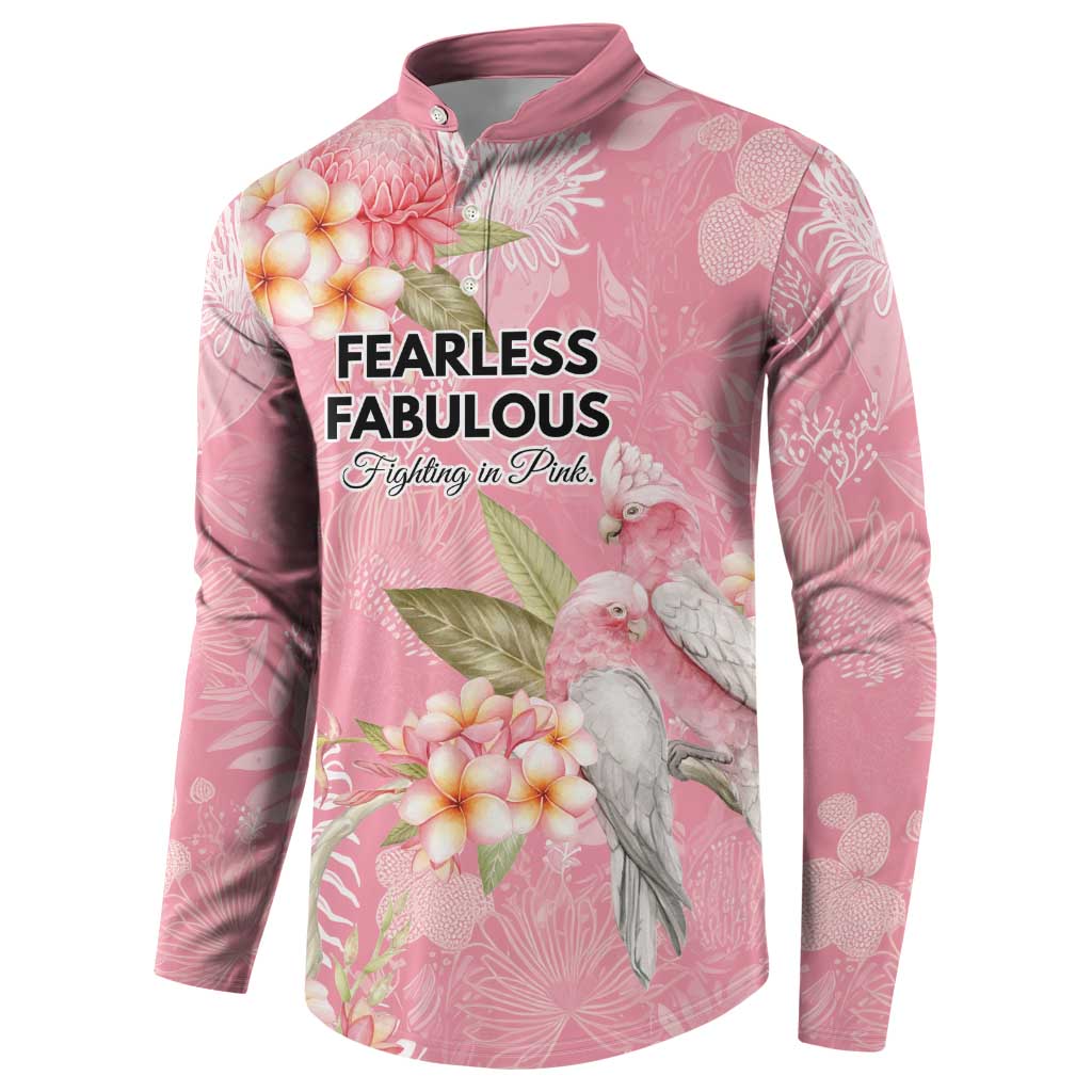 Personalised Galah Cockatoo Fighting in Pink Button Sweatshirt Australian Breast Cancer Spirit - Aussie Hoodie