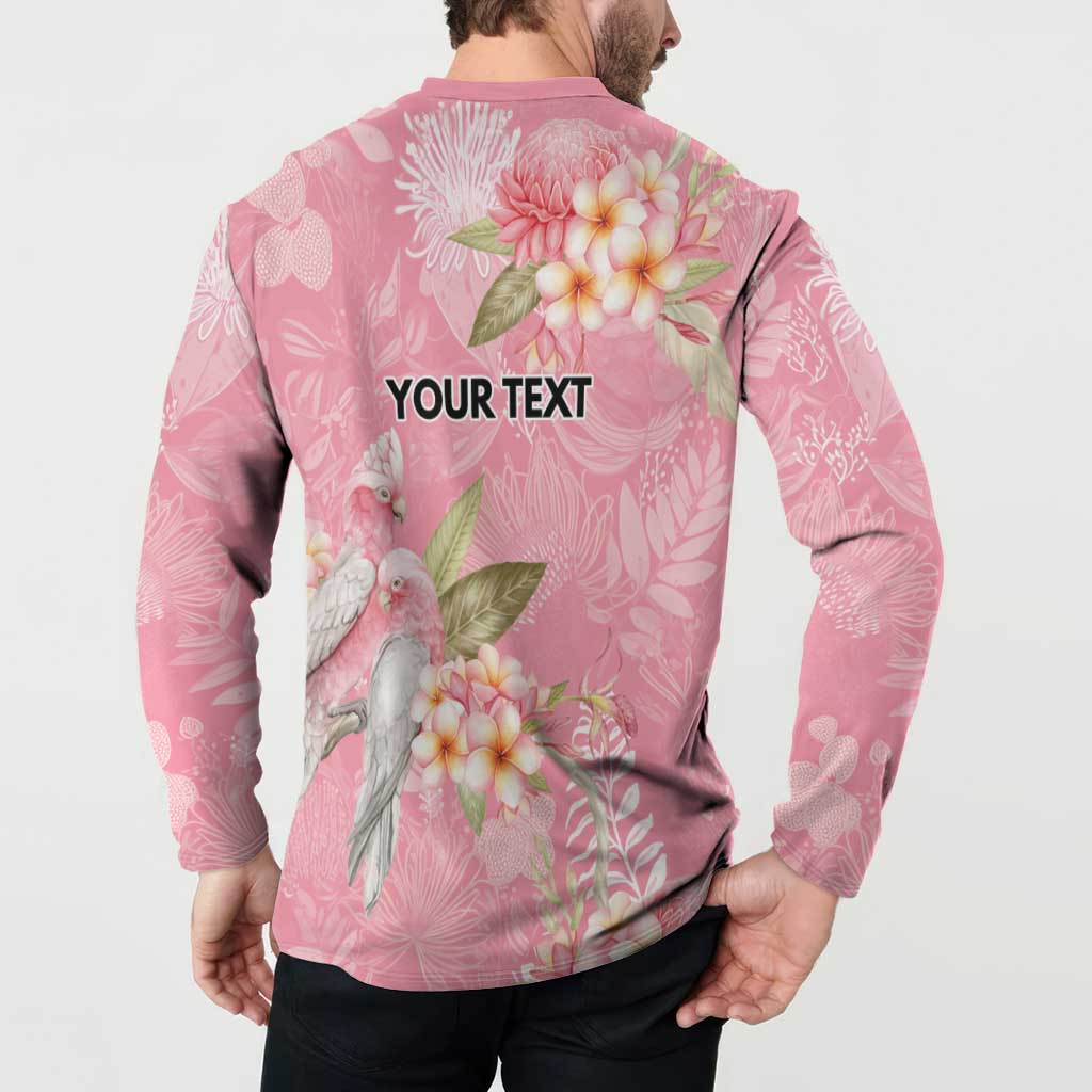 Personalised Galah Cockatoo Fighting in Pink Button Sweatshirt Australian Breast Cancer Spirit - Aussie Hoodie