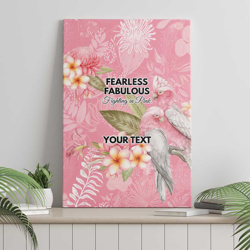 Personalised Galah Cockatoo Fighting in Pink Canvas Wall Art Australian Breast Cancer Spirit - Aussie Hoodie