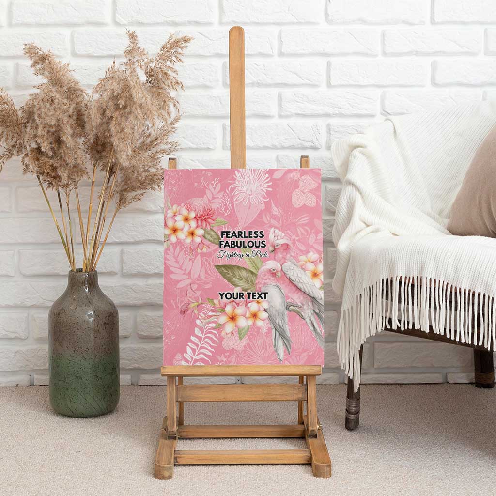Personalised Galah Cockatoo Fighting in Pink Canvas Wall Art Australian Breast Cancer Spirit - Aussie Hoodie