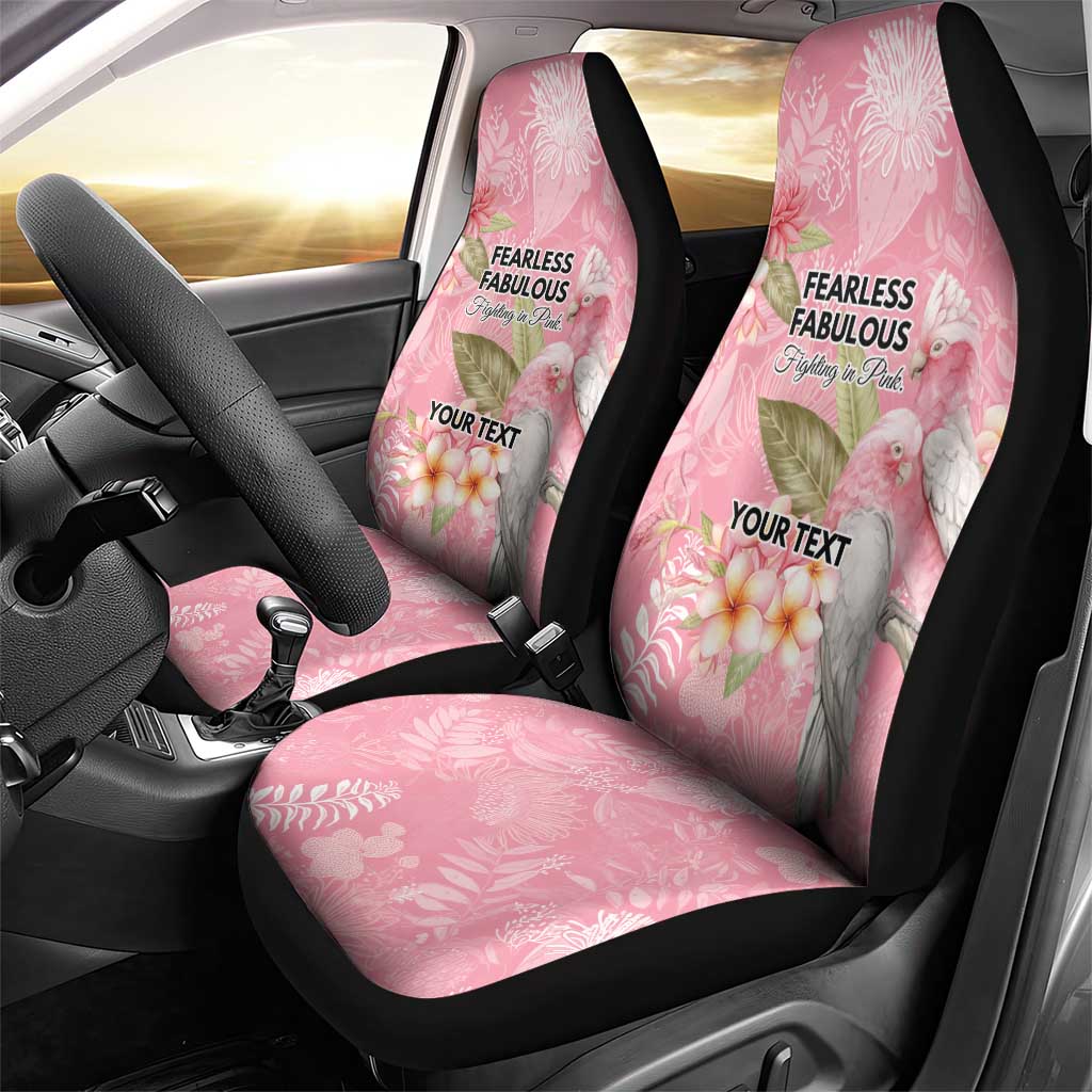 Personalised Galah Cockatoo Fighting in Pink Car Seat Cover Australian Breast Cancer Spirit - Aussie Hoodie