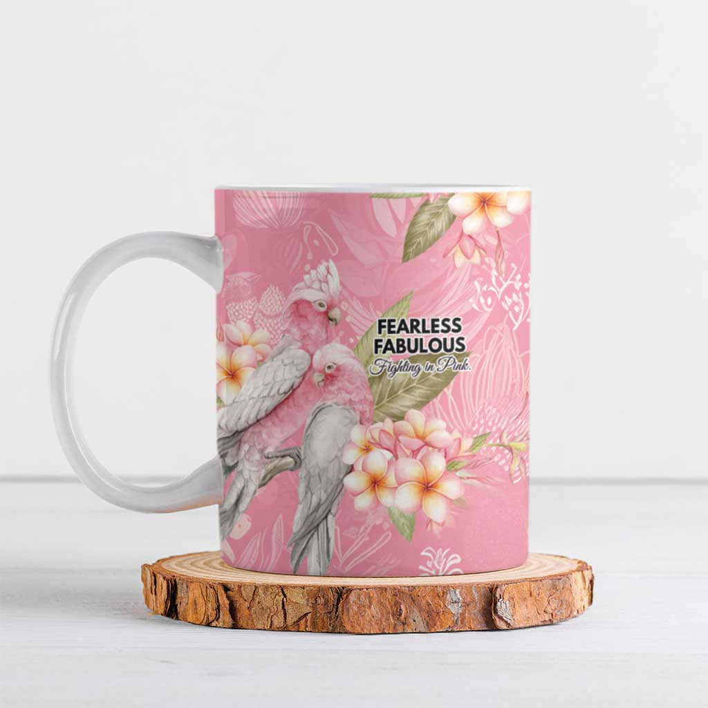 Personalised Galah Cockatoo Fighting in Pink Ceramic Mug Australian Breast Cancer Spirit - Aussie Hoodie