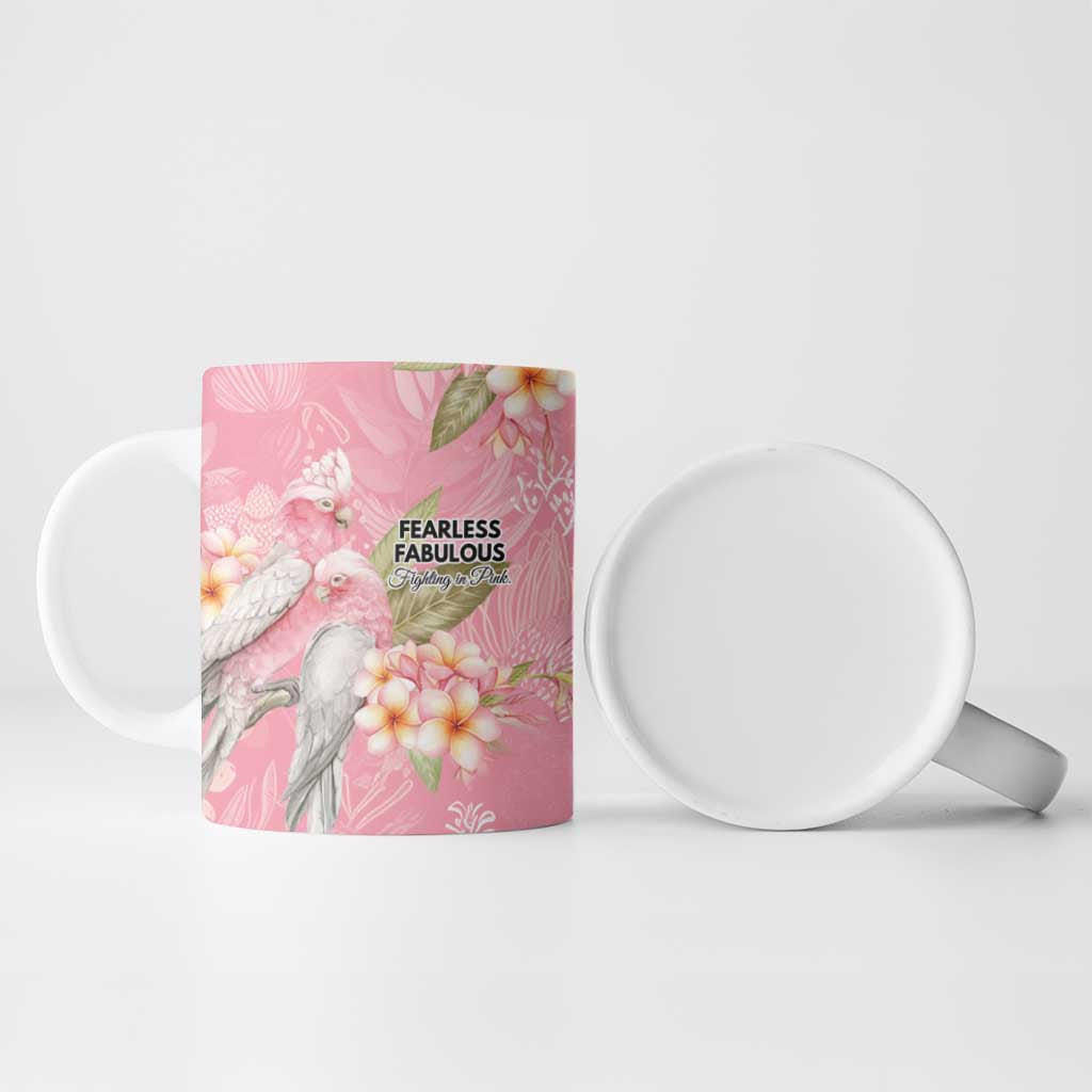 Personalised Galah Cockatoo Fighting in Pink Ceramic Mug Australian Breast Cancer Spirit - Aussie Hoodie