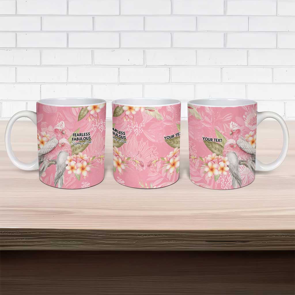 Personalised Galah Cockatoo Fighting in Pink Ceramic Mug Australian Breast Cancer Spirit - Aussie Hoodie