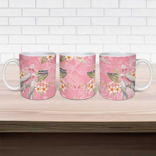 Personalised Galah Cockatoo Fighting in Pink Ceramic Mug Australian Breast Cancer Spirit - Aussie Hoodie