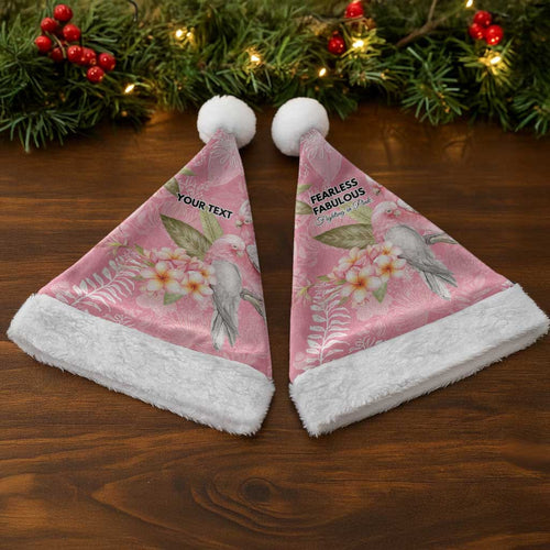 Personalised Galah Cockatoo Fighting in Pink Christmas Santa Hat Australian Breast Cancer Spirit - Aussie Hoodie