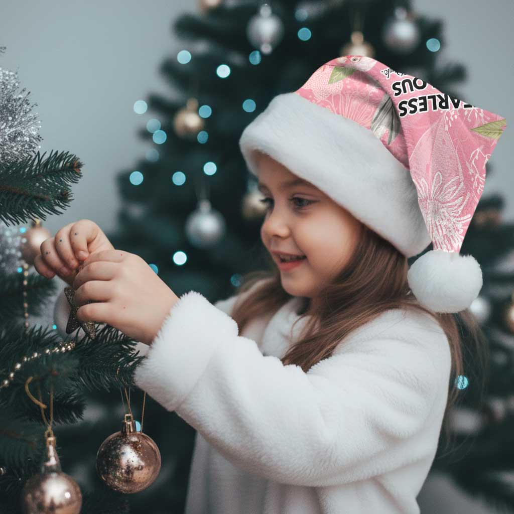 Personalised Galah Cockatoo Fighting in Pink Christmas Santa Hat Australian Breast Cancer Spirit - Aussie Hoodie