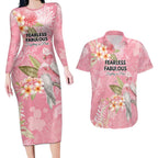 Personalised Galah Cockatoo Fighting in Pink Couples Matching Long Sleeve Bodycon Dress and Hawaiian Shirt Australian Breast Cancer Spirit - Aussie Hoodie