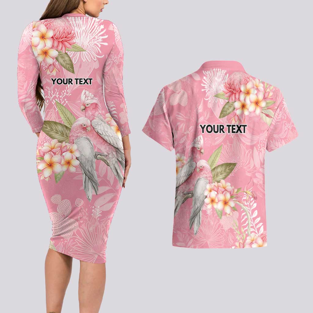 Personalised Galah Cockatoo Fighting in Pink Couples Matching Long Sleeve Bodycon Dress and Hawaiian Shirt Australian Breast Cancer Spirit - Aussie Hoodie