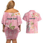 Personalised Galah Cockatoo Fighting in Pink Couples Matching Off Shoulder Short Dress and Hawaiian Shirt Australian Breast Cancer Spirit - Aussie Hoodie