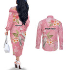 Personalised Galah Cockatoo Fighting in Pink Couples Matching Off The Shoulder Long Sleeve Dress and Long Sleeve Button Shirt Australian Breast Cancer Spirit - Aussie Hoodie