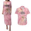 Personalised Galah Cockatoo Fighting in Pink Couples Matching Puletasi and Hawaiian Shirt Australian Breast Cancer Spirit - Aussie Hoodie