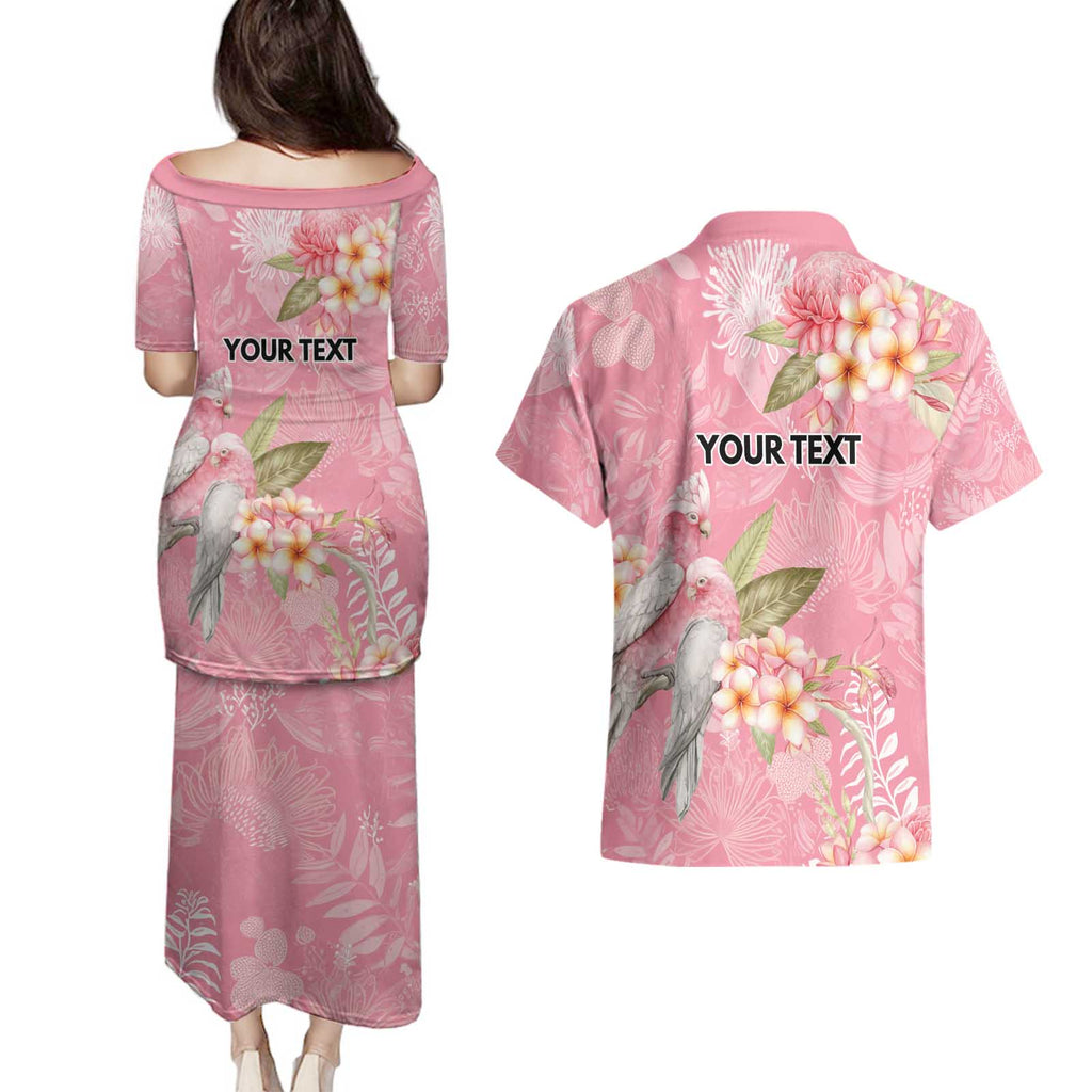 Personalised Galah Cockatoo Fighting in Pink Couples Matching Puletasi and Hawaiian Shirt Australian Breast Cancer Spirit - Aussie Hoodie