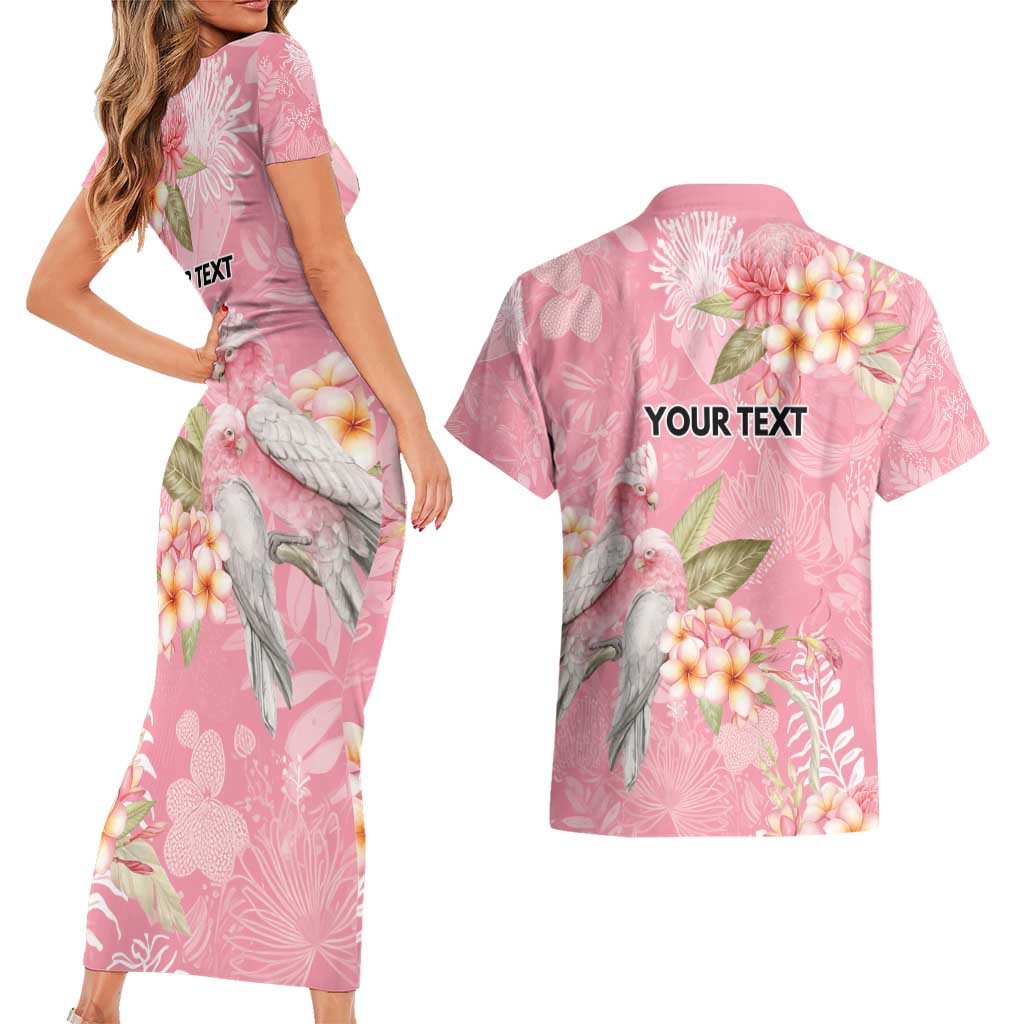 Personalised Galah Cockatoo Fighting in Pink Couples Matching Short Sleeve Bodycon Dress and Hawaiian Shirt Australian Breast Cancer Spirit - Aussie Hoodie