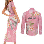 Personalised Galah Cockatoo Fighting in Pink Couples Matching Short Sleeve Bodycon Dress and Long Sleeve Button Shirt Australian Breast Cancer Spirit - Aussie Hoodie