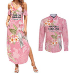 Personalised Galah Cockatoo Fighting in Pink Couples Matching Summer Maxi Dress and Long Sleeve Button Shirt Australian Breast Cancer Spirit - Aussie Hoodie