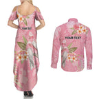 Personalised Galah Cockatoo Fighting in Pink Couples Matching Summer Maxi Dress and Long Sleeve Button Shirt Australian Breast Cancer Spirit - Aussie Hoodie