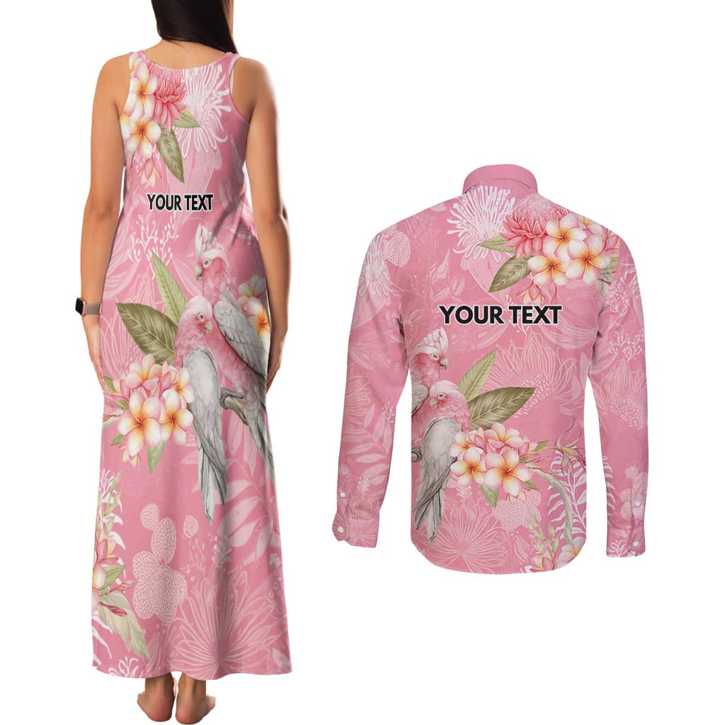 Personalised Galah Cockatoo Fighting in Pink Couples Matching Tank Maxi Dress and Long Sleeve Button Shirt Australian Breast Cancer Spirit - Aussie Hoodie