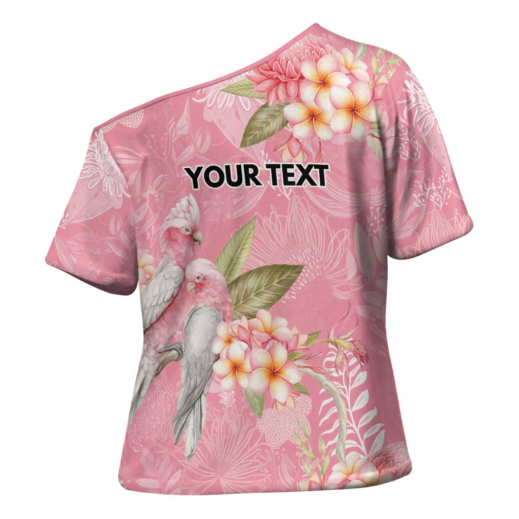 Personalised Galah Cockatoo Fighting in Pink Cross Shoulder Shirt Australian Breast Cancer Spirit - Aussie Hoodie