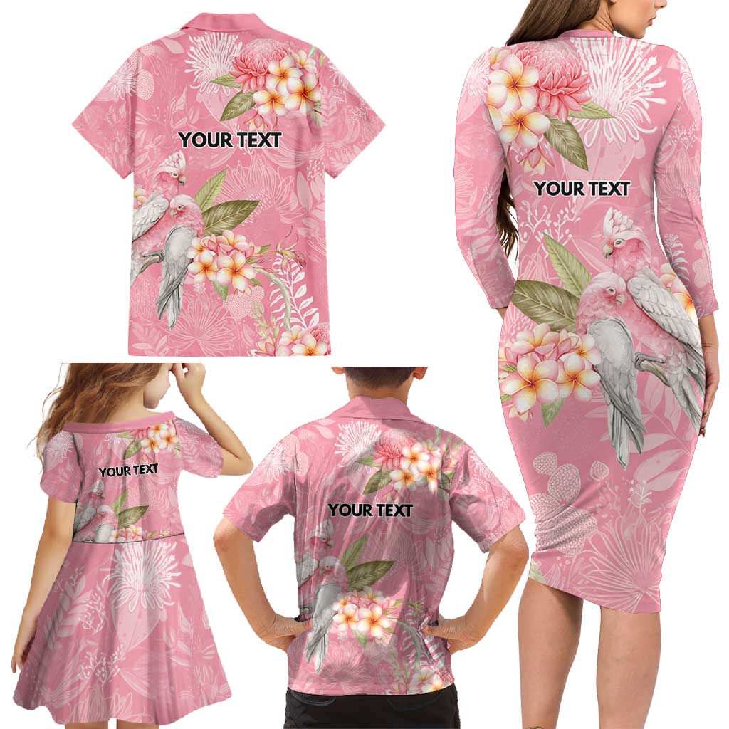 Personalised Galah Cockatoo Fighting in Pink Family Matching Long Sleeve Bodycon Dress and Hawaiian Shirt Australian Breast Cancer Spirit - Aussie Hoodie