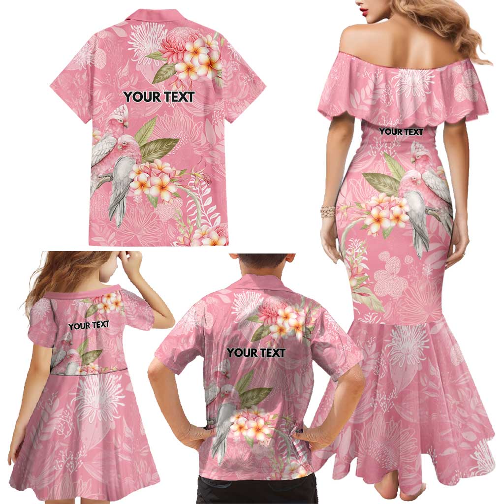 Personalised Galah Cockatoo Fighting in Pink Family Matching Mermaid Dress and Hawaiian Shirt Australian Breast Cancer Spirit - Aussie Hoodie