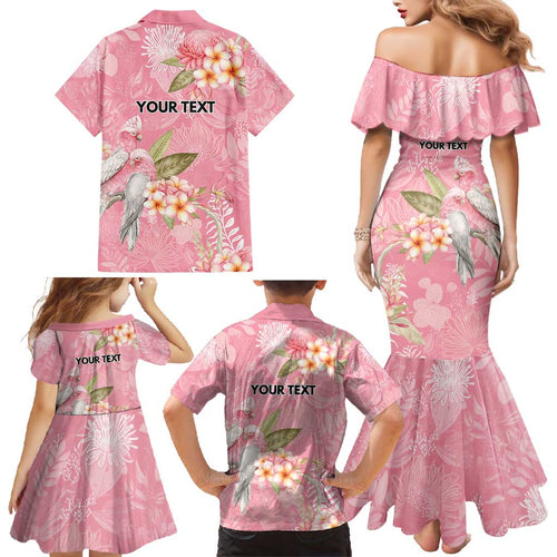 Personalised Galah Cockatoo Fighting in Pink Family Matching Mermaid Dress and Hawaiian Shirt Australian Breast Cancer Spirit - Aussie Hoodie