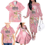 Personalised Galah Cockatoo Fighting in Pink Family Matching Off The Shoulder Long Sleeve Dress and Hawaiian Shirt Australian Breast Cancer Spirit - Aussie Hoodie