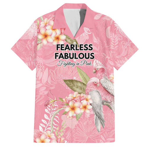 Personalised Galah Cockatoo Fighting in Pink Family Matching Off The Shoulder Long Sleeve Dress and Hawaiian Shirt Australian Breast Cancer Spirit - Aussie Hoodie