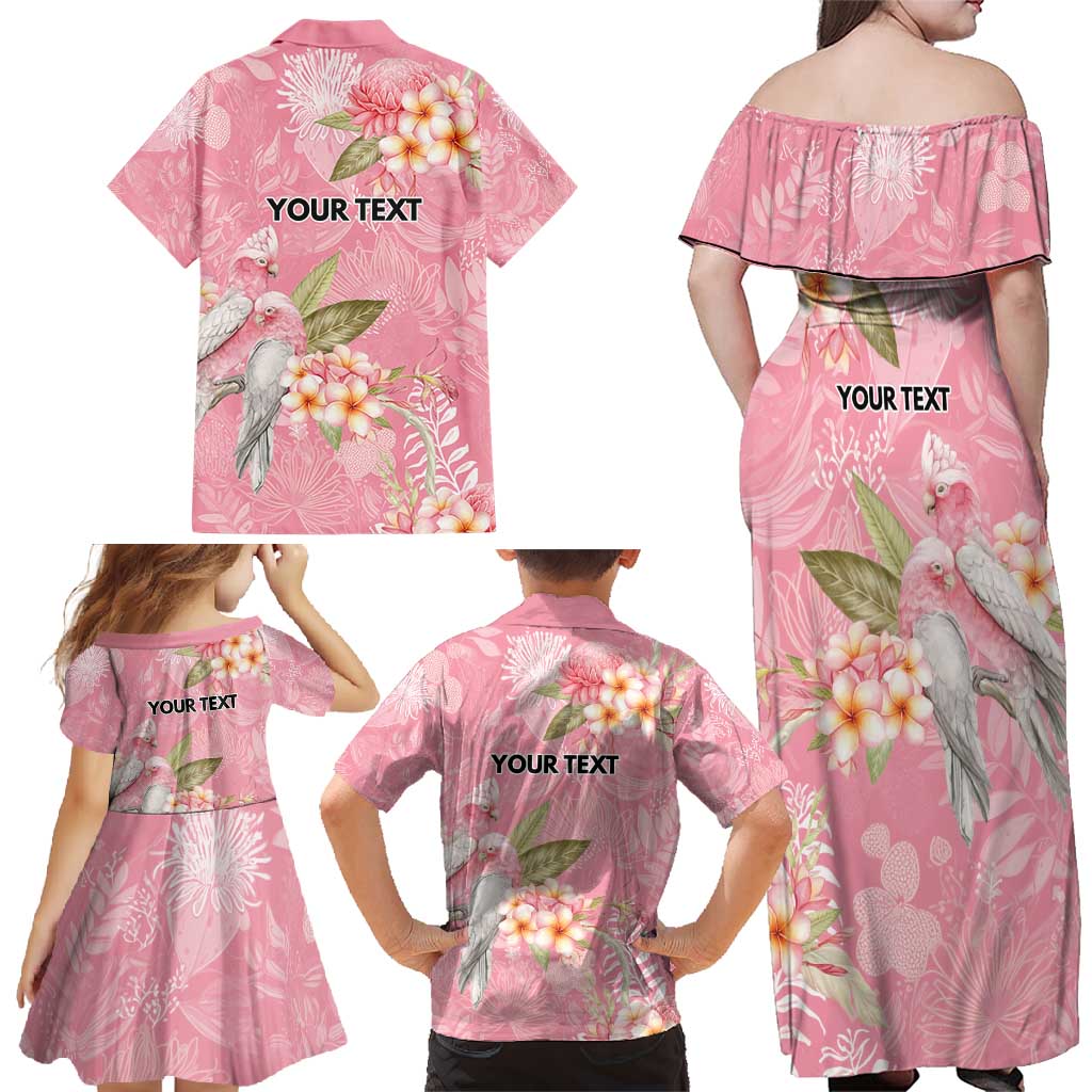Personalised Galah Cockatoo Fighting in Pink Family Matching Off Shoulder Maxi Dress and Hawaiian Shirt Australian Breast Cancer Spirit - Aussie Hoodie