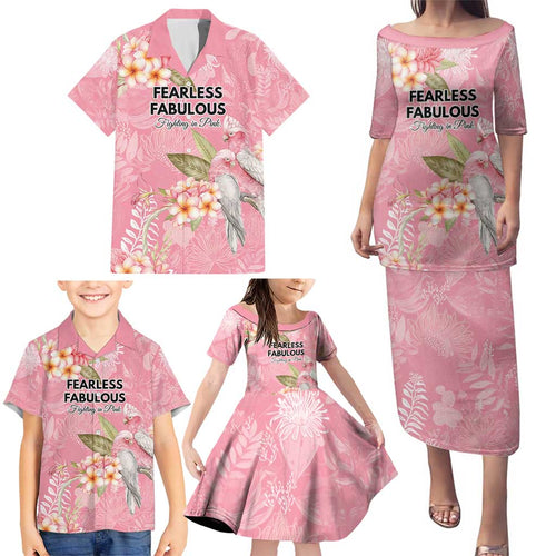 Personalised Galah Cockatoo Fighting in Pink Family Matching Puletasi and Hawaiian Shirt Australian Breast Cancer Spirit - Aussie Hoodie
