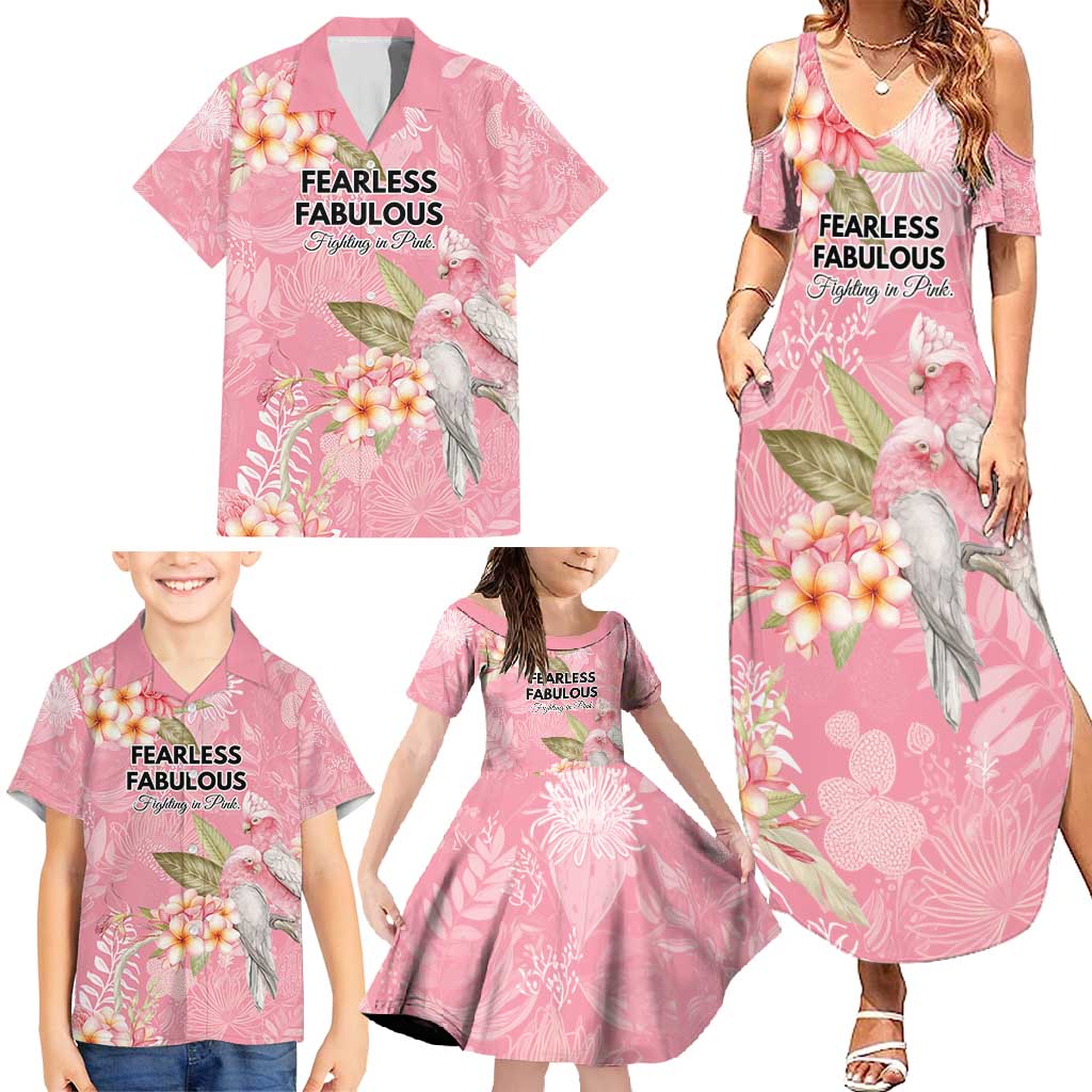 Personalised Galah Cockatoo Fighting in Pink Family Matching Summer Maxi Dress and Hawaiian Shirt Australian Breast Cancer Spirit - Aussie Hoodie