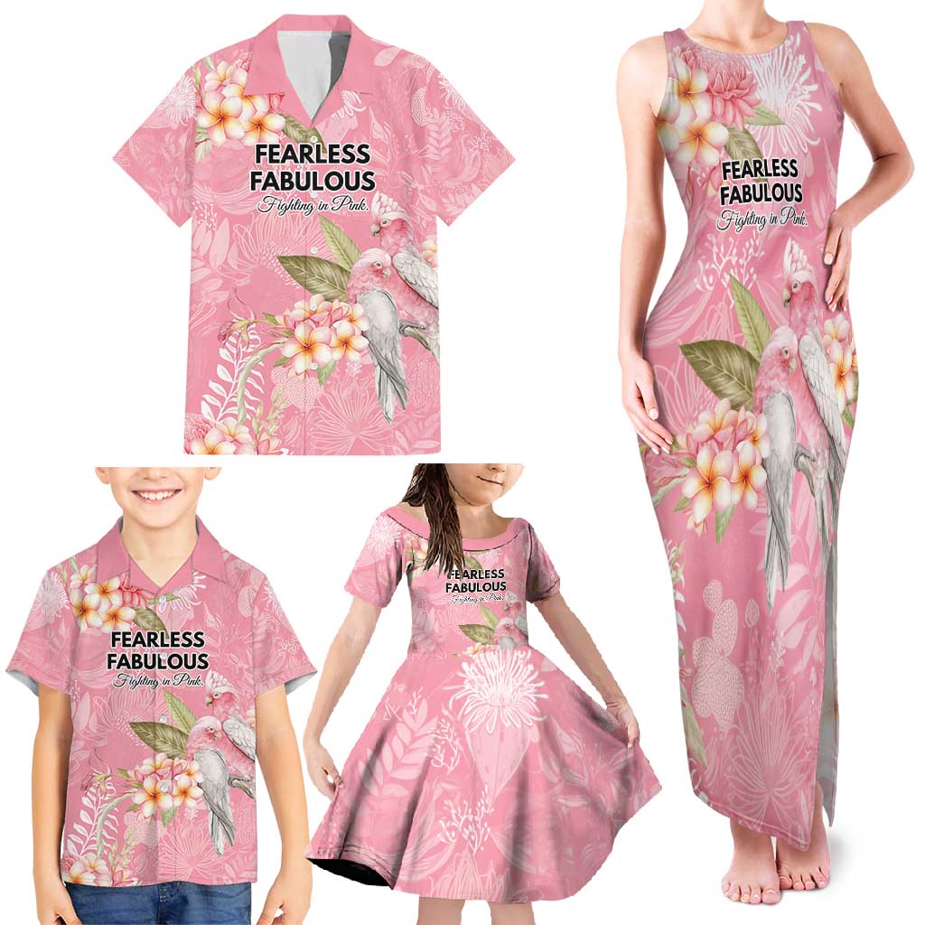Personalised Galah Cockatoo Fighting in Pink Family Matching Tank Maxi Dress and Hawaiian Shirt Australian Breast Cancer Spirit - Aussie Hoodie