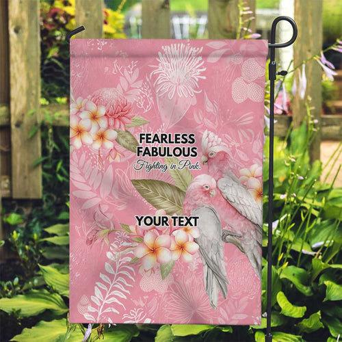 Personalised Galah Cockatoo Fighting in Pink Garden Flag Australian Breast Cancer Spirit - Aussie Hoodie