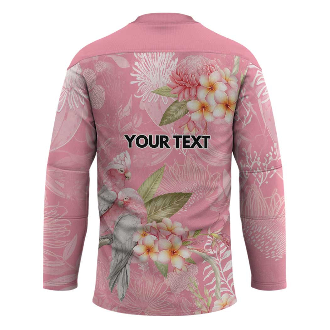 Personalised Galah Cockatoo Fighting in Pink Hockey Jersey Australian Breast Cancer Spirit - Aussie Hoodie