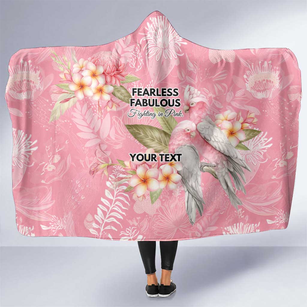Personalised Galah Cockatoo Fighting in Pink Hooded Blanket Australian Breast Cancer Spirit - Aussie Hoodie