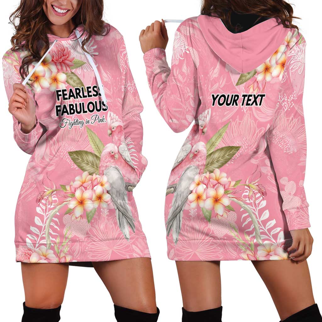 Personalised Galah Cockatoo Fighting in Pink Hoodie Dress Australian Breast Cancer Spirit - Aussie Hoodie