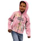 Personalised Galah Cockatoo Fighting in Pink Kid Hoodie Australian Breast Cancer Spirit - Aussie Hoodie
